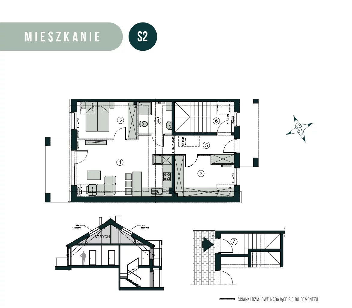 Mieszkanie 66,43 m², piętro 1, oferta nr S2, Aleja Wiśniowa Pogórze, Pogórze, ul. Feliksa Dorsza